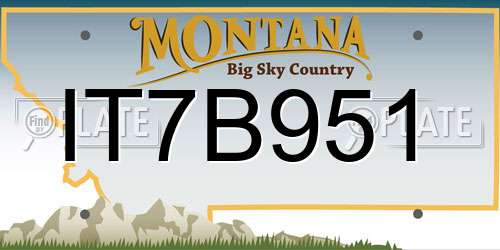 IT7B951 Montana License Plate