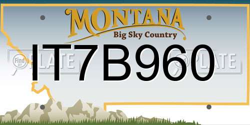 IT7B960 Montana License Plate