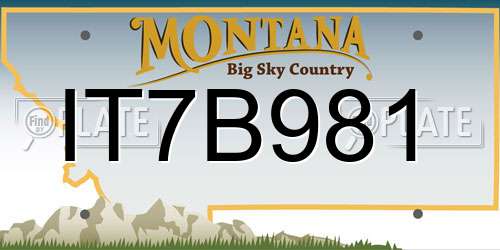 IT7B981 Montana License Plate