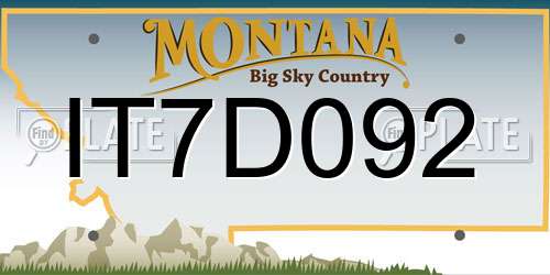 IT7D092 Montana License Plate