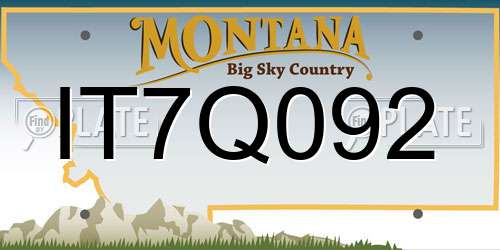 IT7Q092 Montana License Plate
