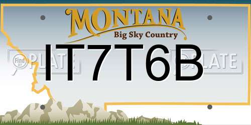 IT7T6B Montana License Plate