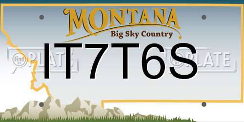 IT7T6S Montana License Plate