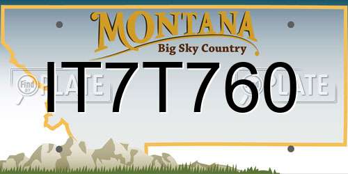 IT7T760 Montana License Plate