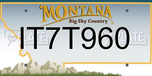 IT7T960 Montana License Plate