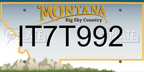 IT7T992 Montana License Plate