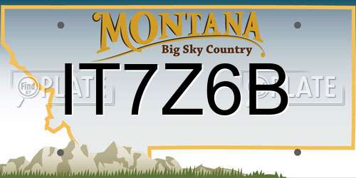 IT7Z6B Montana License Plate
