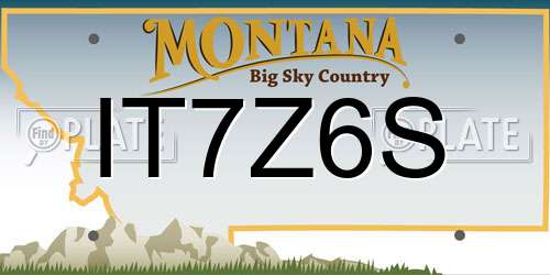IT7Z6S Montana License Plate