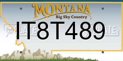 IT8T489 Montana License Plate
