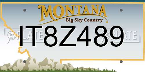 IT8Z489 Montana License Plate