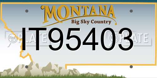 IT95403 Montana License Plate