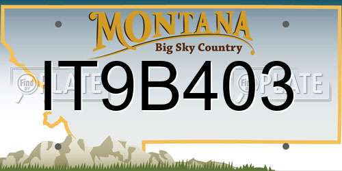 IT9B403 Montana License Plate
