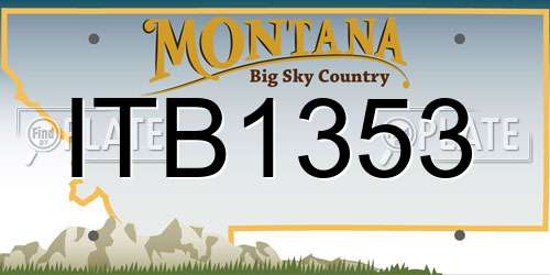 ITB1353 Montana License Plate