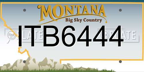 ITB6444 Montana License Plate