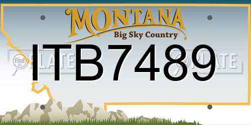 ITB7489 Montana License Plate