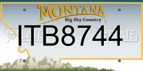 ITB8744 Montana License Plate