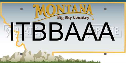 ITBBAAA Montana License Plate