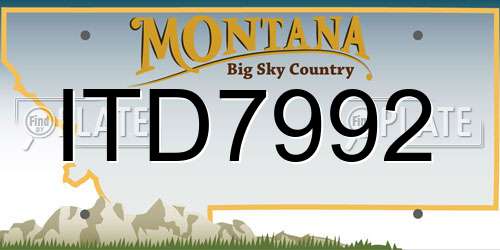ITD7992 Montana License Plate
