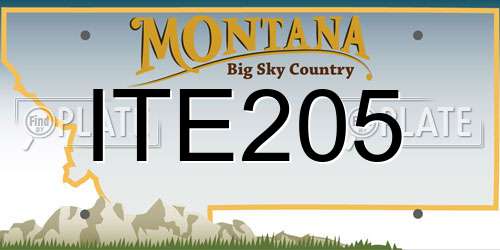 ITE205 Montana License Plate