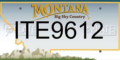 ITE9612 Montana License Plate