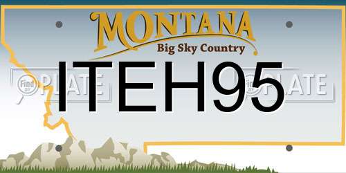 ITEH95 Montana License Plate