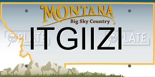 ITGIIZI Montana License Plate