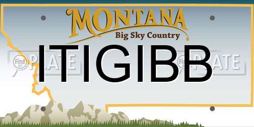 ITIGIBB Montana License Plate