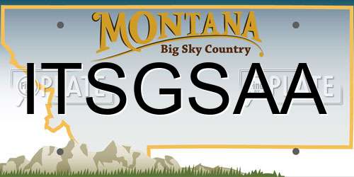 ITSGSAA Montana License Plate