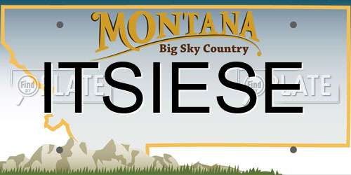 ITSIESE Montana License Plate