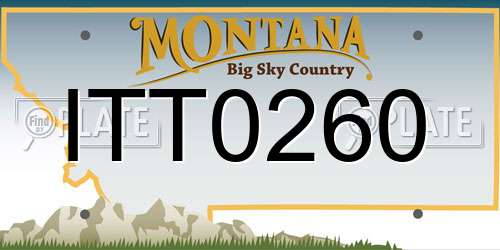 ITT0260 Montana License Plate