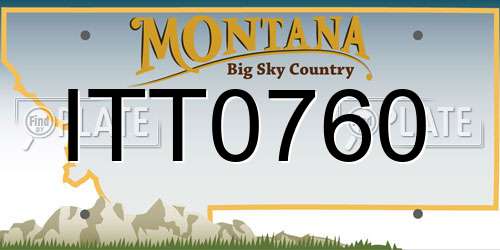 ITT0760 Montana License Plate