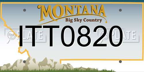 ITT0820 Montana License Plate