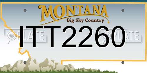 ITT2260 Montana License Plate