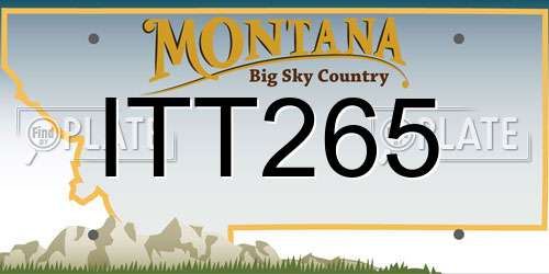 ITT265 Montana License Plate