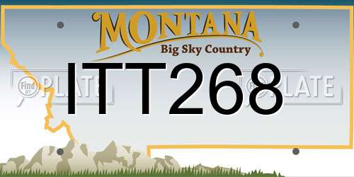 ITT268 Montana License Plate