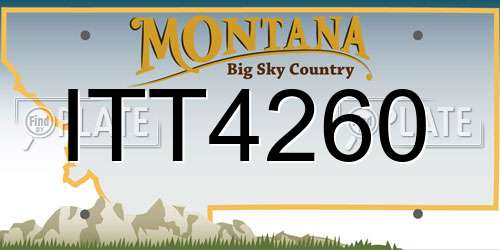 ITT4260 Montana License Plate