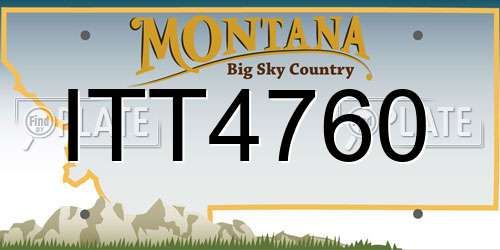 ITT4760 Montana License Plate