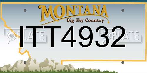 ITT4932 Montana License Plate