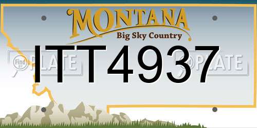 ITT4937 Montana License Plate