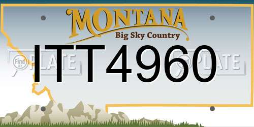 ITT4960 Montana License Plate