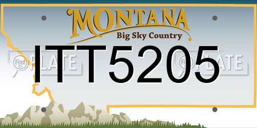 ITT5205 Montana License Plate