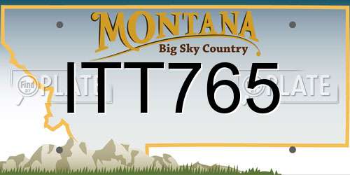 ITT765 Montana License Plate