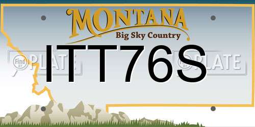 ITT76S Montana License Plate