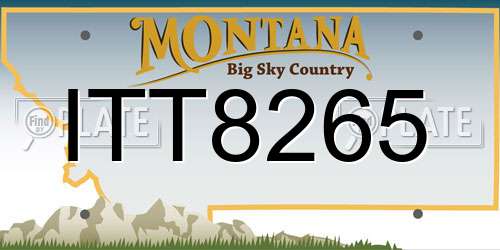 ITT8265 Montana License Plate