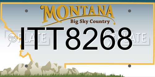 ITT8268 Montana License Plate