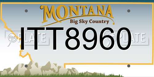 ITT8960 Montana License Plate