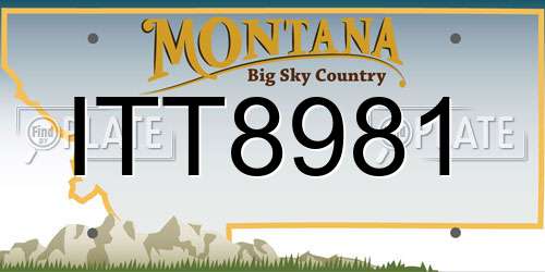 ITT8981 Montana License Plate