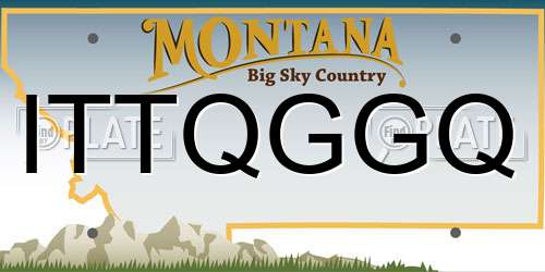 ITTQGGQ Montana License Plate