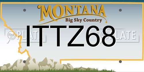 ITTZ68 Montana License Plate