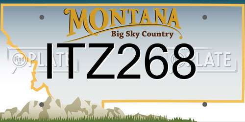 ITZ268 Montana License Plate